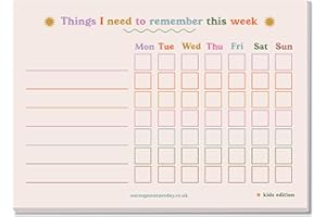 A5 Kids Weekly Planner Pad - Things I Need to Remember this Week - 50 Tear-away Pages - Daily Planning - 100% Recycled & Recyclable Paper - UK Made - Good Tuesday