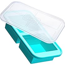 Souper Cubes Stampi in silicone per congelatore da 1 tazza con coperchi, secchielli per zuppa, vassoio per congelatore con coperchio, perfetti per congelare brodo, riso, porzioni individuali