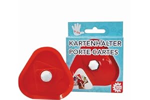 Game Factory 646198 Kartenhalter, sicherer Halt für Spielkarten, für Erwachsene und Kinder ab 3 Jahren, Rot
