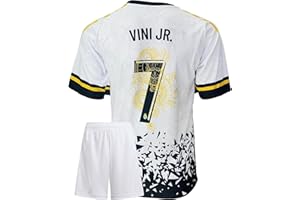 Gokaynex Vini Jr. R.R.Madrid #7 smok retro limitowana edycja trykotu dla dzieci i spodenek, koszulka sportowa, koszulka treningowa, dziecięca koszulka z krótkimi fanami piłki nożnej (4-13 lat)