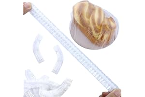 JRSHIRLEYLTD 220 sacchetti salvafreschezza riutilizzabili in plastica, pellicola trasparente con elastico, coperture elastiche per alimenti, cuffia da doccia usa e getta