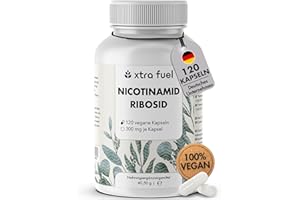 ‎XTRA FUEL Nicotinamid Ribosid - NAD+ Vorstufe - 120 Kapseln (hochdosiert) - 300mg Nicotinamid Ribosid (NR) pro Kapsel - vegan + laborgeprüft - deutsches Unternehmen