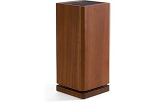 ENOKING Porta Coltelli Cucina, Portacoltelli da Cucina Magnetico, Ceppo Coltelli Vuoto Girevole a 360°, Porta Coltelli in Legno di Acacia, Ceppo Coltelli da Cucina Vuoto con Setole Rimovibili