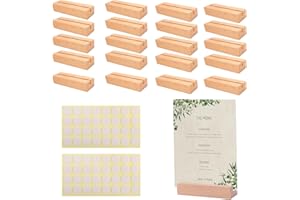 Viechoes 20 Stück Kartenhalter holz,Stabil tischkartenhalter,Menükartenhalter,Postkartenhalter,für restaurants,Hochzeiten,Bankette und Partys mit 64 stück doppelseitigen klebstoff aufklebern