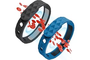 NIMEDALA Bracelet à ions négatifs infrarouges lointains, bracelet à ions négatifs en silicone antistatique pour homme et femme (noir + bleu)