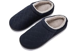 NeedBo Kapcie męskie w kratkę, ciepłe, wygodne, z polarową podszewką, antypoślizgowe, do użytku wewnątrz i na zewnątrz