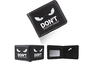 yumcute Cartoon Wallet for Boys Girls, Bi-Fold Black Leather Wallets with Zip Coin Pocket, RFID Blocking Slim Small Theme Purse Cartoon Kawaii Credit Card Holder for Kids Fans