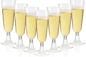 XxinXrong 20 Pcs Champagne Flutes, Reusable Plastic Champagne Flutes Cups, Transparent Cups for Parties, Weddings, Birthdays Reusable - 150ml