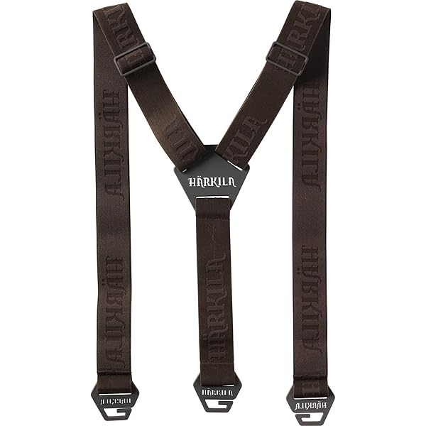 Bretelles De Chasse Härkila Wildboar ProTech - Taille Unique - Marron/Orange - Élastiques, Résistantes - Pour Pantalons De Chasse