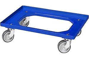 ‎LOGIPLAST Transportroller für Kisten 60 x 40 cm mit 4 Lenkrollen in blau