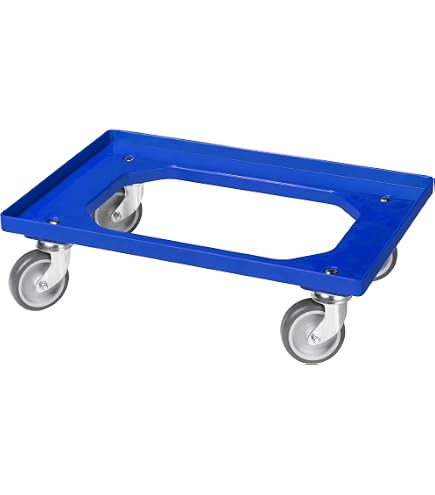2x Proregal Transportroller Mit Gummirädern – 15x60,7x40,7 Cm, Offene Fläche, Tragkraft 300 Kg, Für Euroboxen & Lager