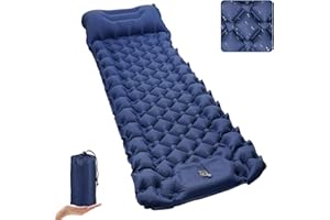 Kiaitre Isomatte Selbstaufblasend, 9CM Ultraleichte Aufblasbare Luftmatratze mit Campingkissen, Tragbare Kompakte Camping Matratze Luft Isomatte für Wandern, Rucksackreisen und Wanderreisen