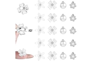 Mabor 20 szt. mini spinki do włosów, białe kwiaty, dekoracje kwiatowe, urocze szpilki do włosów, akcesoria ślubne