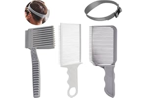 ERIOSCAR 4 Piezas Plantilla de Corte de Pelo, Peine Degradado Pelo, Peine de Posicionamiento de Peluquería, Cinta De Silicona Ajustable, Profesionales de Peluquería para Hombres Salón Herramientas