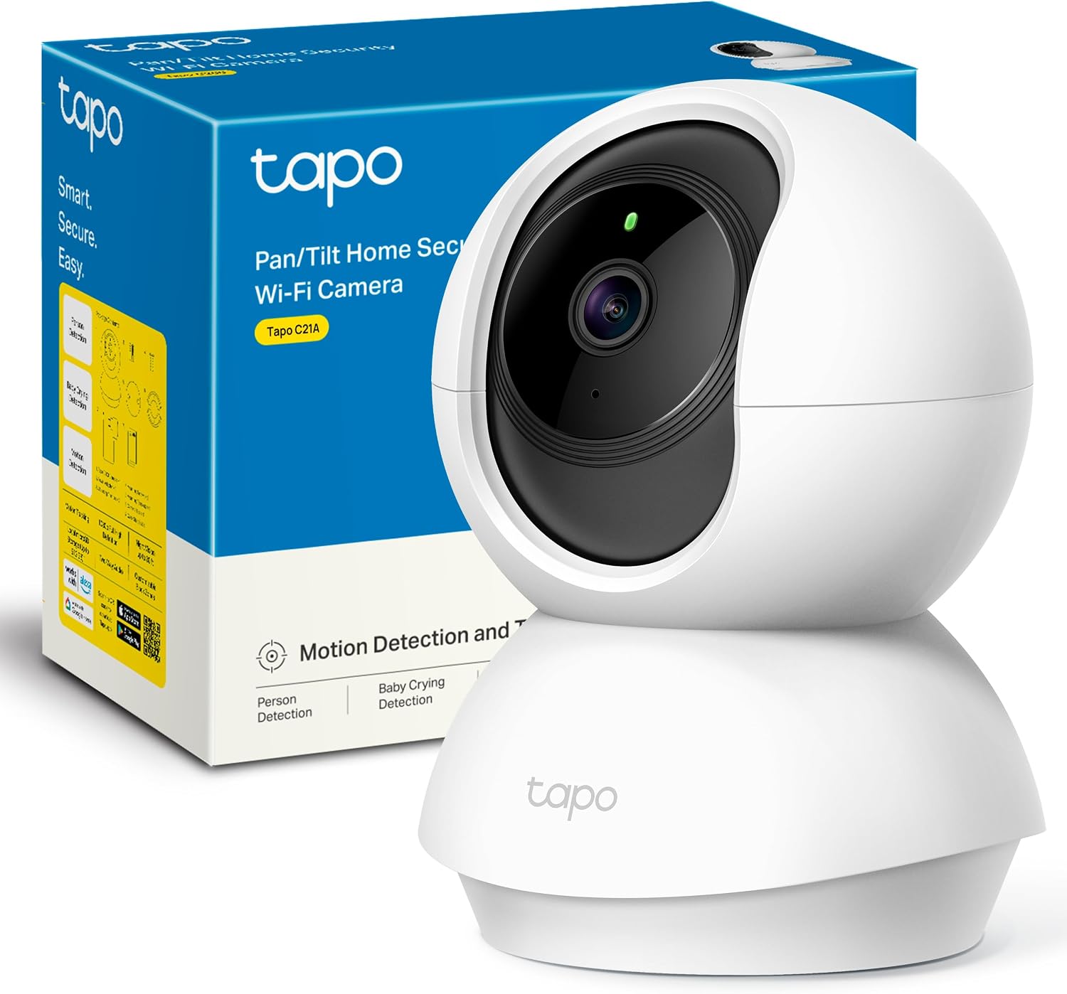 Tapo 2K(3MP) 360°C21A Indoor WiFi Surveillance Camera, Night Vision, Real-Time Notifications, Person Detection, Motion Tracki