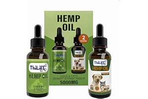 Thilife - Aceite de Cáñamo Calmante para Perros y Gatos 100% Natural | Pack x2| Carne de Vacuno y Sabores Naturales del Producto Original |5000 MG|30 Ml|Omega 3 6 9 y vitaminas A/B/D/E para Mascotas