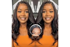Bele Glueless Wig Human Hair Pre Plucked Pre Cut 7x5 Invisible Secret HD Lace Closure Wig Wear and Go Glueless Wigs 180% Density Brazillian Body Wave Lace Frontal Wigs for Black Women 16 Inch