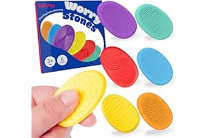 JUMSTIGATE Jouets Sensoriels Anti-Stress pour Enfants & Adultes- 6PC Fidget Toys Pierres d'Inquiétude pour Enfants TDAH Autisme/Adultes, Fidgets d'École Silencieux, Cadeau Apaisant Concentration.