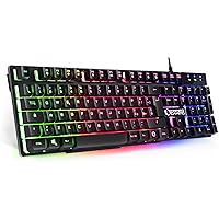 EMPIRE GAMING - Tastiera Gaming K300 QWERTY Italiana -105 Tasti Semimeccanica -Retroilluminazione LED RGB -19 Keys Anti-ghost