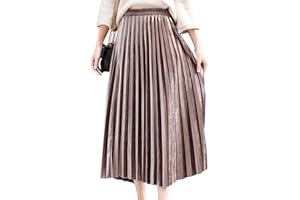 HAHAEMMA Señoras Falda Plisada Falda Larga Vestidos Falda Larga Falda Plisada Maxi Plisada Cintura elástica Alta Una línea de Pliegues