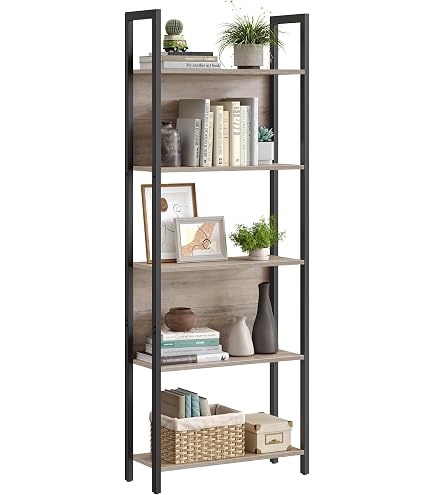 Bibliothèque D'Angle à 6 Étagères Avec Lumières LED RGB - 43x30x172 Cm - Bois Massif - Pour Salon, Chambre - 10