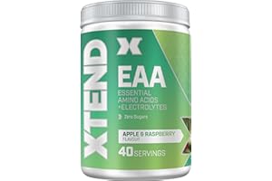 SCIVATION XTEND EAAs 40 portions pour l'hydratation et la performance physique | Hydrate, répare, récupère | 9 acides aminés essentiels + électrolytes ajoutés | Pomme et framboise