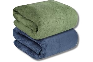 Fezora Large Bath Towels for Men & Women Microfiber Bath Towel Soft, Absorbent, Quick-Dry Towel (Pack of 2, Dark Blue & Pista)