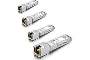 4 Stück, 10Gb SFP+ RJ45 Transceiver, 10GBase-T Modul, Marvell 113C-Chip, 10G/5G/2.5G/1.25G Multi-Rate, Kompatibel mit Cisco SFP-10G-T-S,Ubiquiti UF-RJ45-10G,UniFi,Meraki,MikroTiK,Supermicro..., 30m