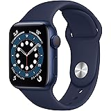 Apple Watch Series 6 GPS, cassa in alluminio blu da 40 mm con cinturino sportivo blu scuro (Ricondizionato)