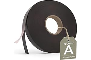 THE BEAD SHOP 3m Magnetic Tape/Strip with Self Adhesive, 12mm Wide x 3m (10ft) (Polarity A)