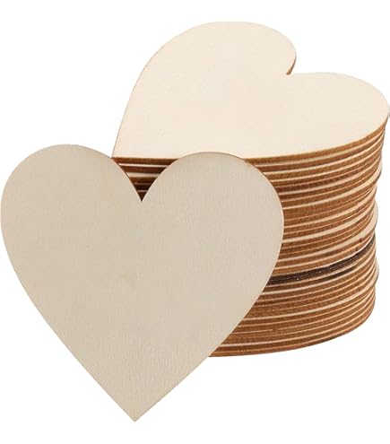 Houten Wanddecoratie Mahoniefineer Set Harten (10 stuks