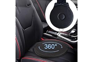 SUQ Almohadilla giratoria para automóviles, Almohadilla giratoria automática de 360 Grados, Almohadilla para Asientos, Almohadilla de Espuma de Memoria, Almohadilla de Alivio de Almohadillas (Negro)