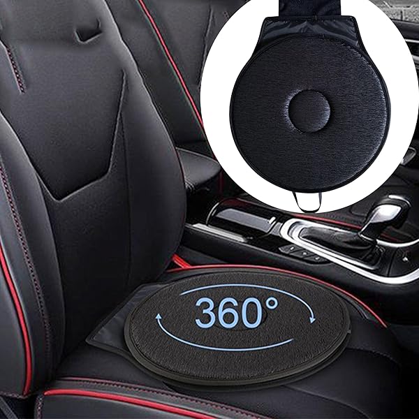 Coussin Pivotant Pour Siège De Voiture – Rotation 360° – Aide à L'entrée/sortie Pour Personnes âgées Ou Handicapées – Diamètre 39 Cm – Support 150 Kg