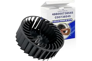Roue de Ventilateur pour Moteur de Seche Linge Ø 178 mm avec Code Original C00738545 488000738545 pour Whirlpool pour Bauknecht pour Indesit - Garantie de 10 Ans - MONTERAL