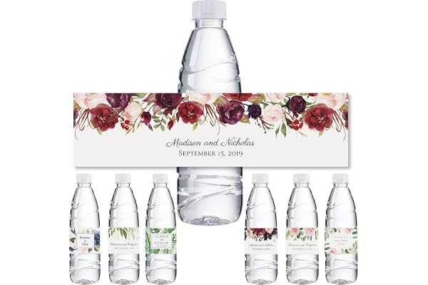 30 Pièces/50 Pièces Étiquettes De Bouteille D'Eau Mariage, Autocollants De Bouteille Personnalisés Pour Fête, Stickers Bouteille D'eau Personnalisée, Pour Invitations À Un Mariage,baptême,fiançailles(