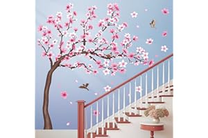 DECOWALL SG4-2306 Cherry Blossom Tree Wall Sticker Decals Removable Nursery sypialnia, salon, sztuka, dekoracja domu, kwiaty, drzewo, ptaki