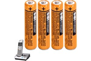 PINGJU AAA Akku NiMH 630mah 1,2V für Panasonic 4 Stück HHR-65AAABU Wiederaufladbare AAA NiMH Batterien für schnurlose Telefone