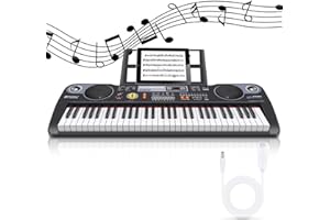 Innedu Piano Numérique 61 Touches, Clavier Piano avec Modes de Cours, Enregistrement & Programmation, Pupitre, Alimentation Secteur & Batterie, Enfants Adultes Débutants Électronique Piano