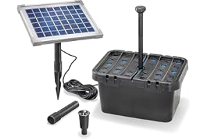 esotec Solar Teichfilter Komplettset Starter 5/470 | Teichpumpe mit mehrstufiger Wasser-Filterung | Teichpumpe für außen Reinigungssystem Filter für Gartenteiche bis 1000l Wasservolumen 101065