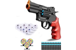 SZJYMY Soft Bullet Gun Toy, Blasters, Shockwave,Safe Toy Fake Gun Model Revolver Toy Gun with Soft Bullet Look Real Action Mini Pistol Model for Children Age 3-8+ (Brown)