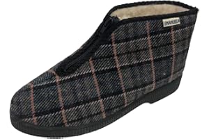 EMANUELA 566 Pantofola Uomo Cerniera Alta Scozzese