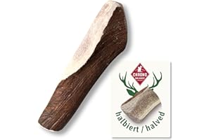 ChronoBalance® XL - Hirschgeweih für Hunde – 1er Set Halbierte Kauspielzeuge, 100% Natürliches Kauknochen Hundespielzeug zur Zahnpflege, Nachhaltige Hunde Kauartikel ohne Chemie