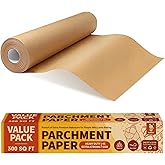 Katbite Parchment Paper Heavy Duty Unbleached Baking Parchment Roll, 38CM x 74M, Non Stick Baking Paper Roll for Baking, Cook