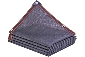 Geovne, Malla Sombreadora Sun Net de 6 Pines,Solar Sombra Paño,Toldo Vela de Sombra, Negra, HDPE, Malla de Ocultación Anti-Âge,para Exteriores,Patio Trasero,Jardín,Granero,con Ojales (3x4m)