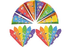 FMKLDENA Geschwister Schultüte, 8 Stück schultüte klein, 28cm Schultüte Bastelset, Faltbare Zuckertüte für die Einschulung zum Schulanfang, Geschenkverpackung Schultüte für Junge und Mädchen