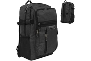 BORDLITE RYANAIR 40x20x25cm Carry On Underseat Cabin Backpack - Airline Approved Travel Rucksack - Approved for EasyJet, Jet2, RyanrAir, Virgin Atlantic, KLM (Black)