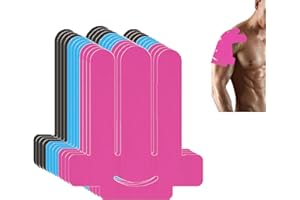 ANAMPION Bandes de Kinésiologie pour Épaule,12PCS Impermeable Rubans Épaule pour Soulagement de La Douleur,Coton Kinesio Tape,Durable Bande Épaulière pour Les Sports (Noir+Bleu+Rose, 12 PCS)