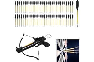 YAMAXUN 60PCS Aluminium Armbrust Bolzen Bogen Pfeile für 6,3" Stahlspitzen Jagdpfeile Für 50-80 Pfund Mini Armbrust bolzen alu Bogenschießen pistolenarmbrust Armbrustpfeile (Enthält Keine Armbrust)
