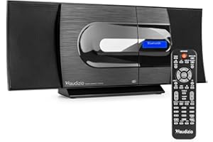 Audizio Tours Radio Dab Stéréo 80W - Noir, avec Lecteur CD, Lecteur MP3, Bluetooth, Radio FM, Écran LCD, Port USB Intégré, Idéal pour Écouter Vos Musiques Favorites