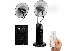 WINTEM ANUBI Ventilatore Digitale a Piantana con Nebulizzatore ad Acqua Ionizzatore 3 Velocità con Telecomando e Timer